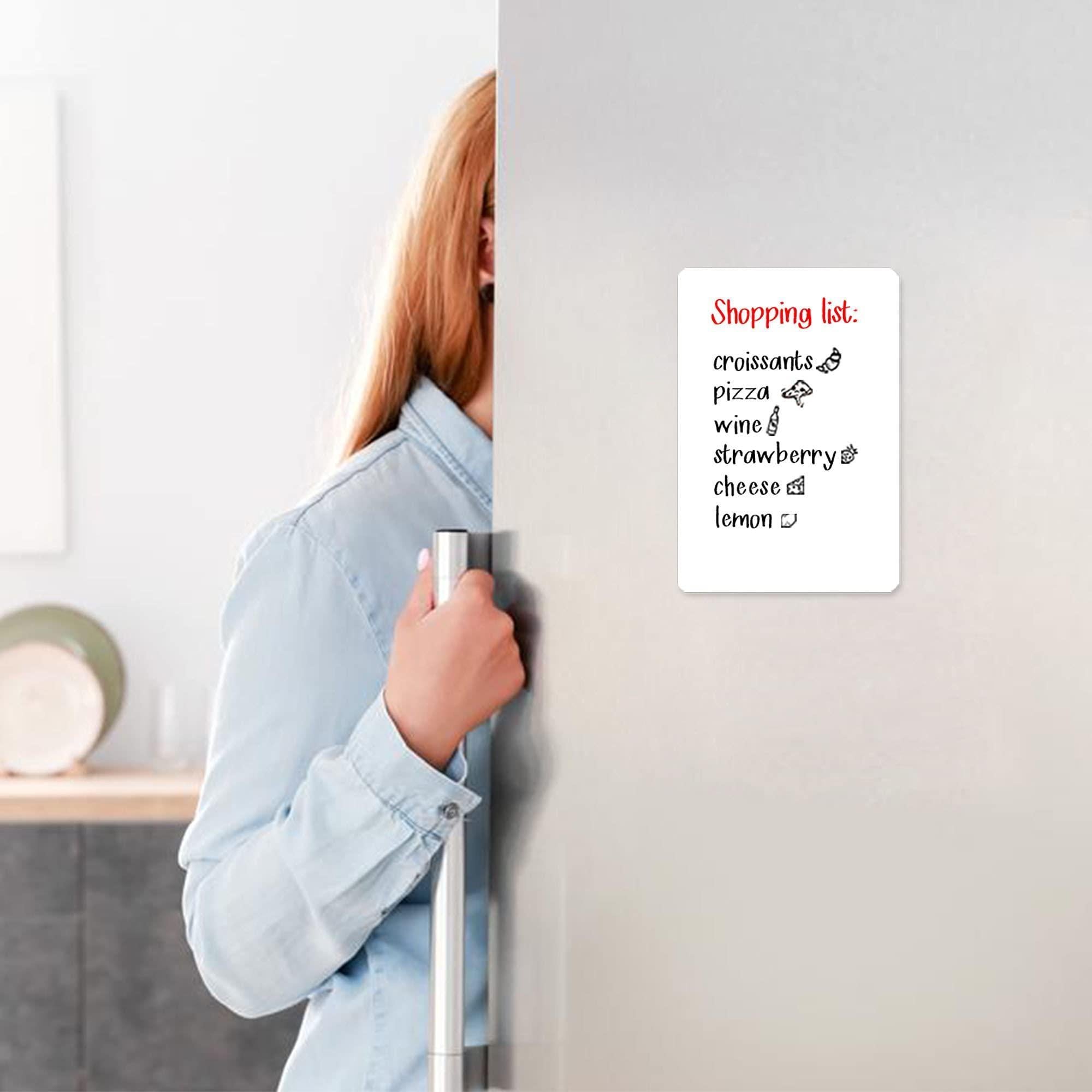 Small Dry Erase White Board Fridge Magnetic Shopping List A5 Size