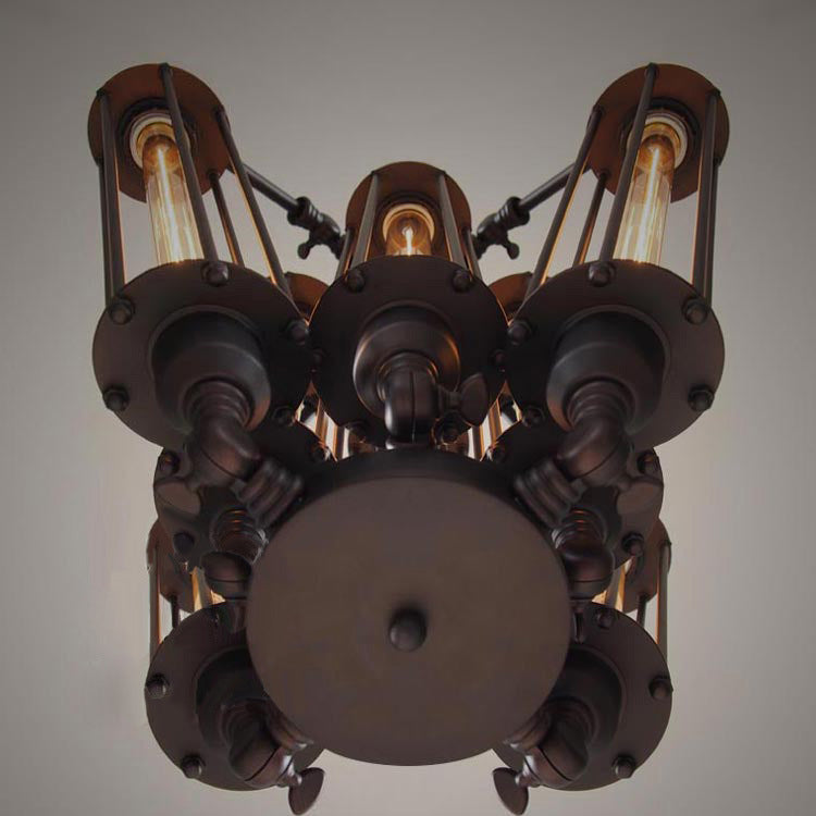Eight-Head Branch Pendant Light, Loft Style