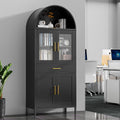 73in Arched Metal Display Cabinet
