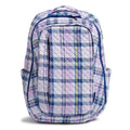 Vera Bradley Recycled Cotton Large Travel Backpack, Amethyst Plaid
