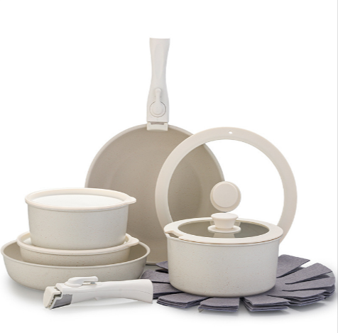 15-Piece Non-Stick Stone-Coated Pan Set