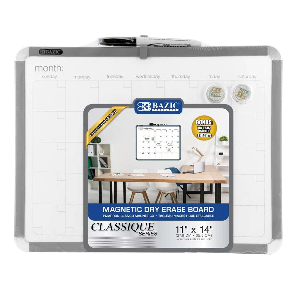 Magnetic Dry Erase Calendar Board 11 X 14 w Marker 2 Magnets