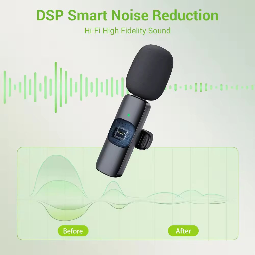 Wireless Stereo Lavalier Mini Lapel Smart Phone Microphone
