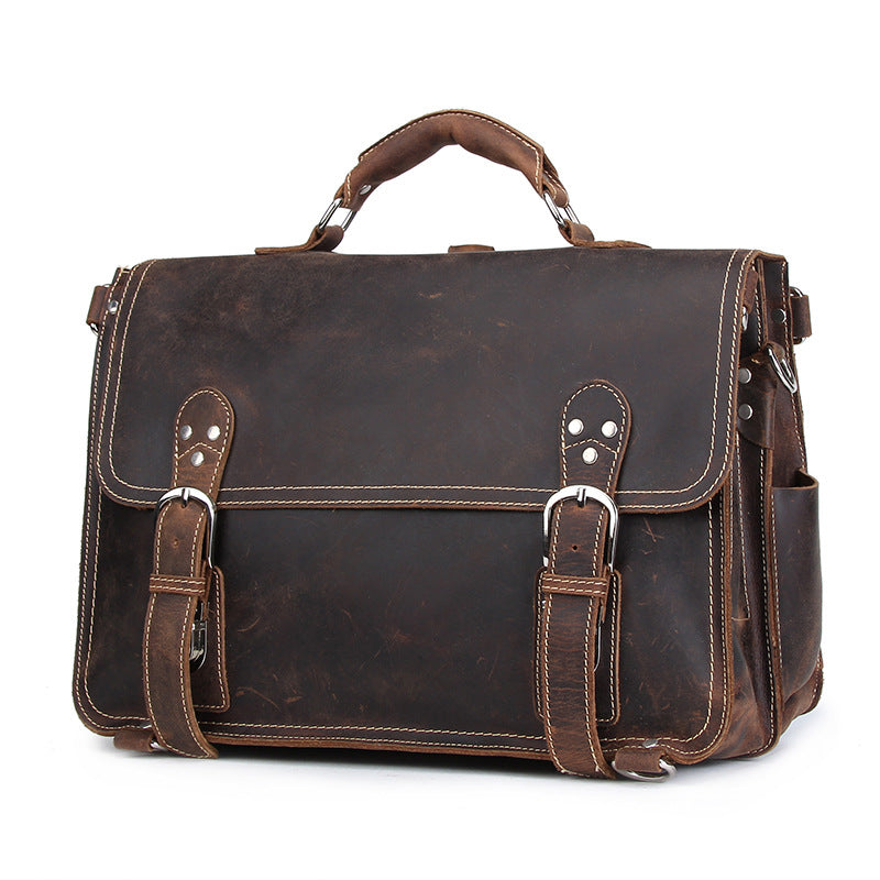 Vintage Crazy Horse Leather Travel Bag