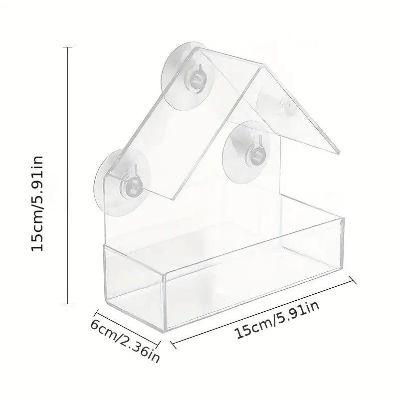 Acrylic Window Bird Feeder for Hummingbirds