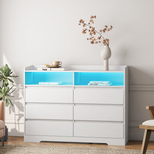 6-Drawer Dresser with LED Lights
