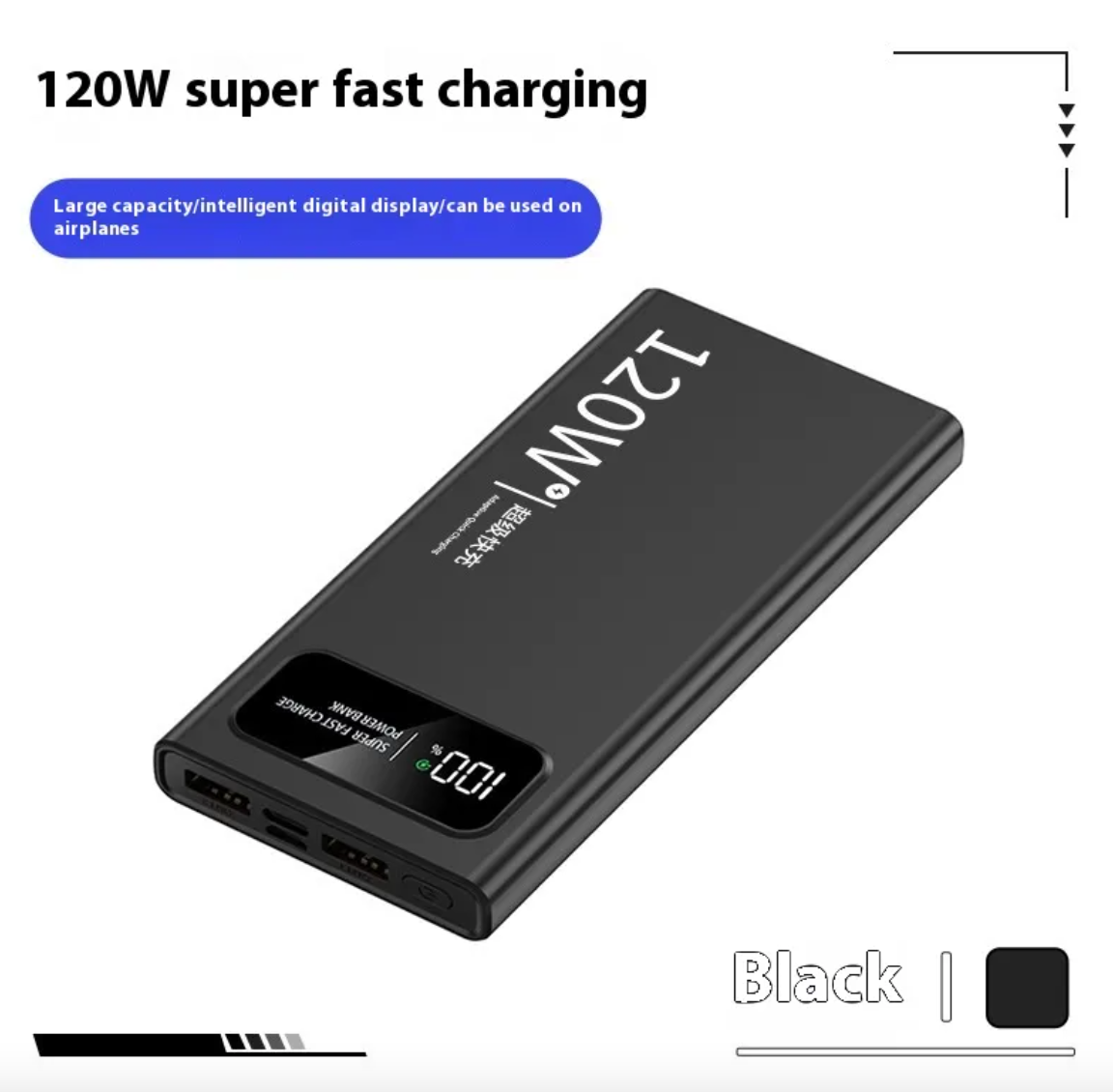 66W Super Fast Charge Mobile Power Bank 20000mAh Large Capacity