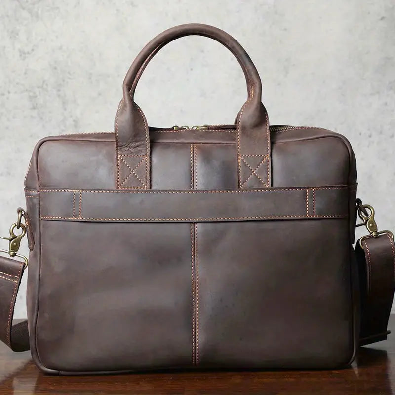 Vintage Crazy Horse Leather Briefcase