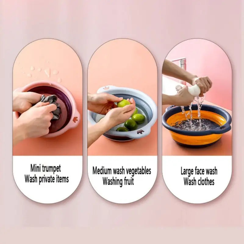 Portable Foldable Plastic Laundry Basin for Travel