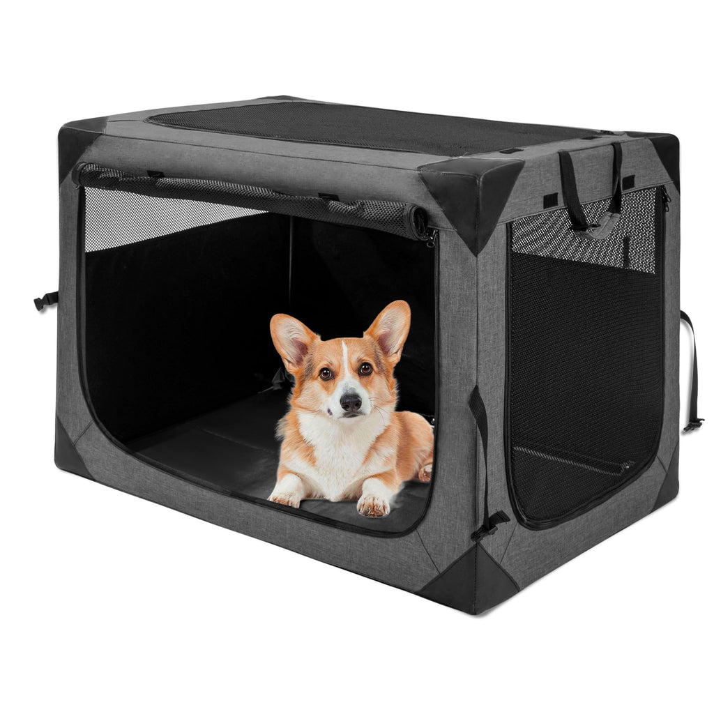 Collapsible Soft Dog Crate, 30-Inch, 3-Door