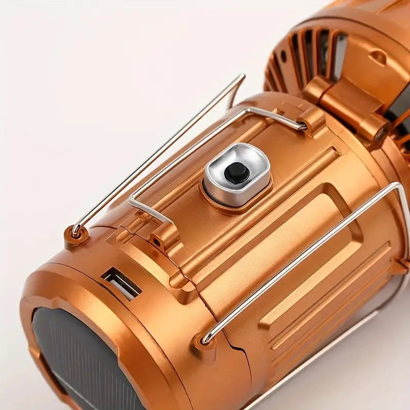 Portable Hand Crank Solar Lantern with Fan and USB Charger