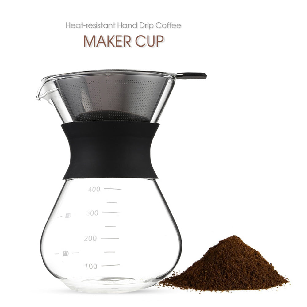 Stainless Steel Coffee Dripper with Glass Carafe
