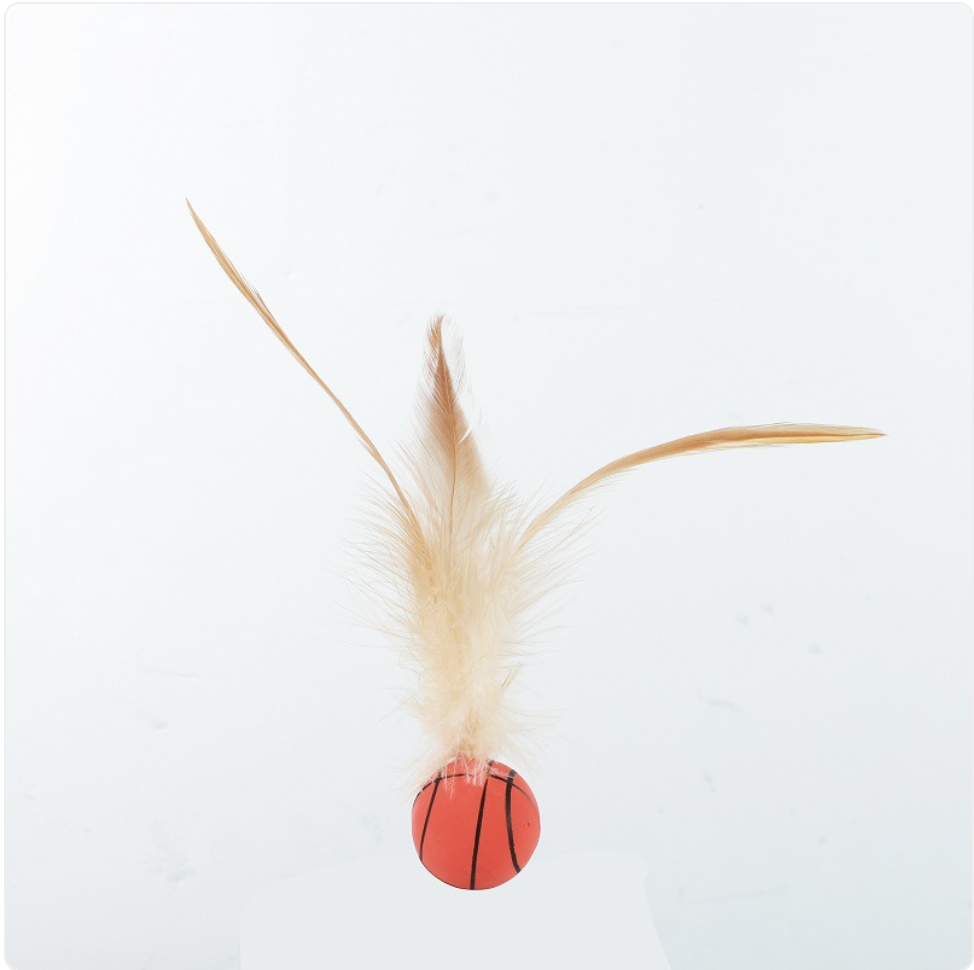 Elastic Chicken Feather Ball Cat Toy