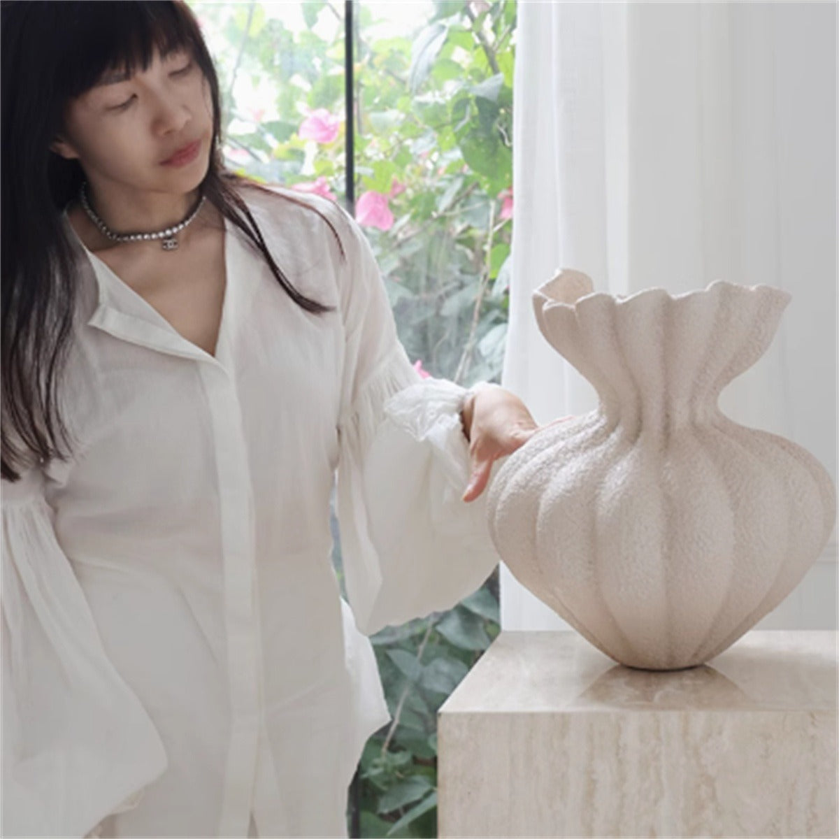 French Style White Decorative Vase