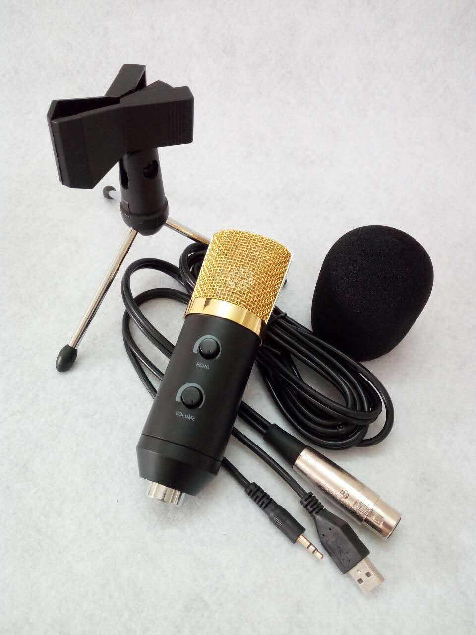Condenser Microphone with Reverb and Stand