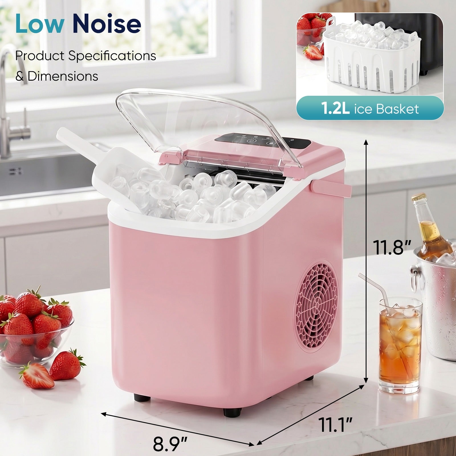 Portable Desktop Ice Maker with Handle