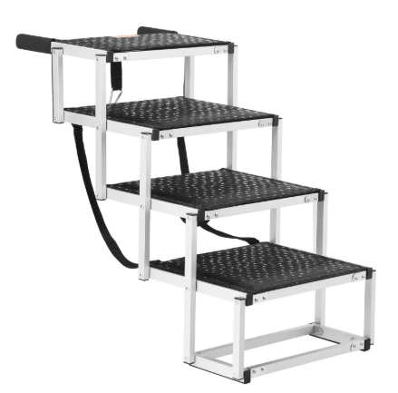 4-Step Foldable Aluminum Dog Car Stairs