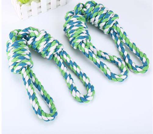 Large Dog Tug Rope Toy with Dual Handles for Chewing