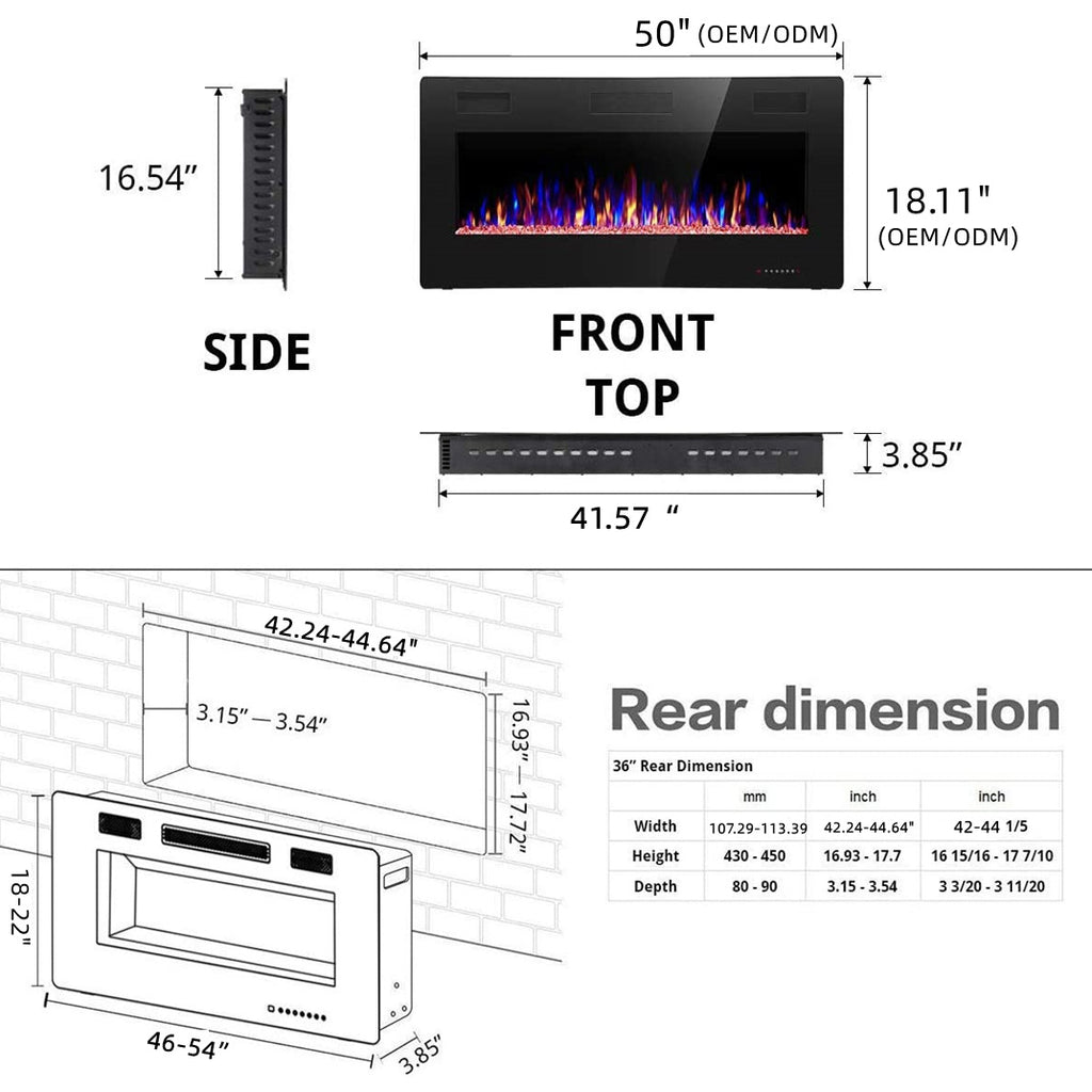 Smart Electric Fireplace with Realistic Flame