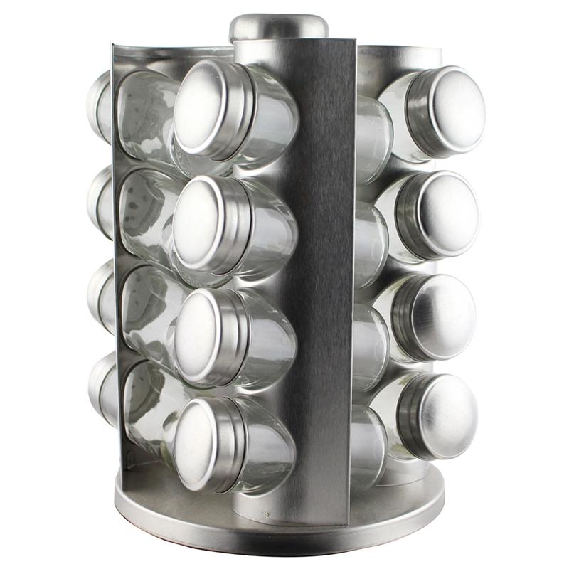 Stainless Steel Rotating Spice Jar Set