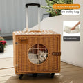 Portable Pet Trolley Woven Luggage