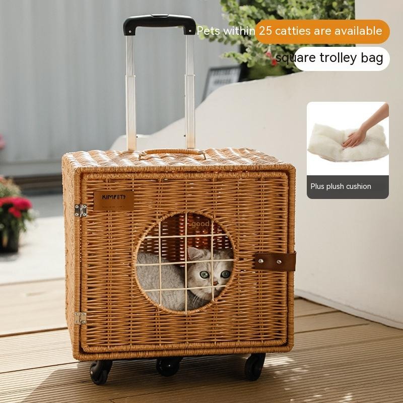Portable Pet Trolley Woven Luggage
