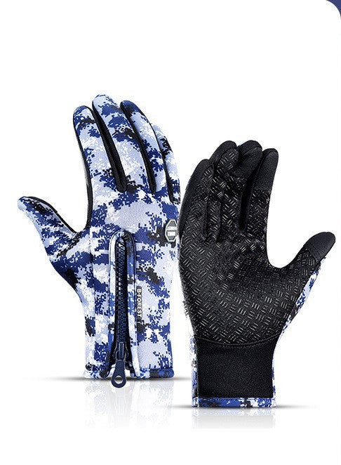Winter Gloves Touch Screen Riding Motorcycle Waterproof Sports Gloves With Fleece