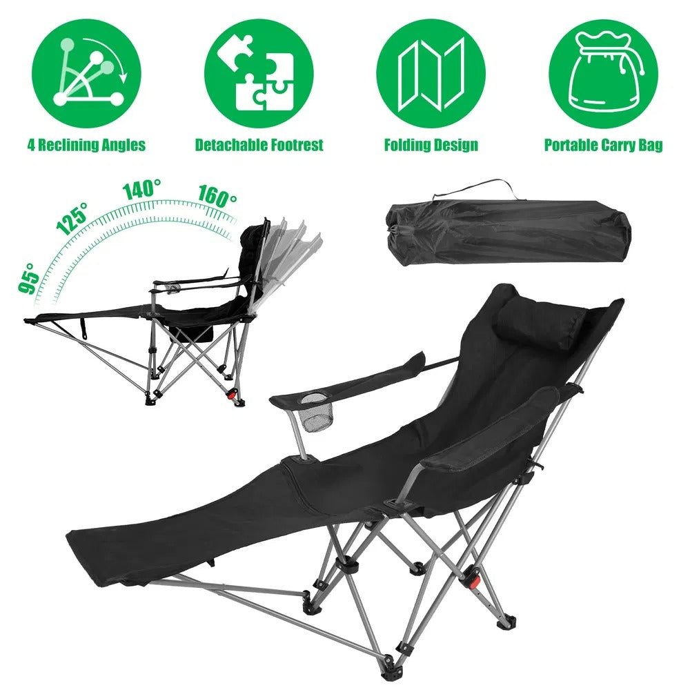Reclining Camping Chair with Footrest
