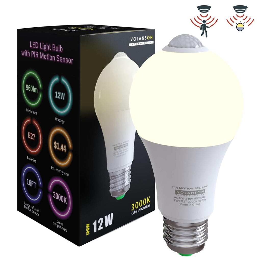 Motion Sensor Light Bulb with Dusk to Dawn Sensor