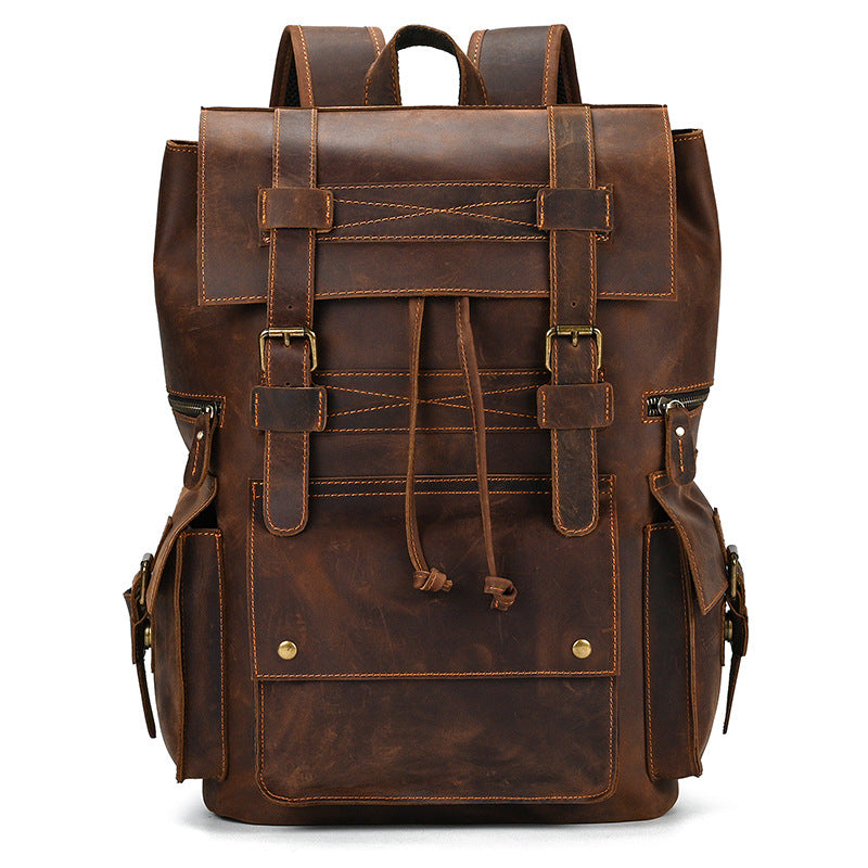 Vintage Crazy Horse Leather Backpack