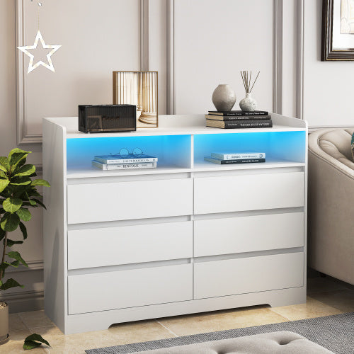 6-Drawer Dresser with LED Lights