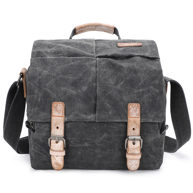 Water-Resistant Canvas Camera Bag for DSLR Crossbody