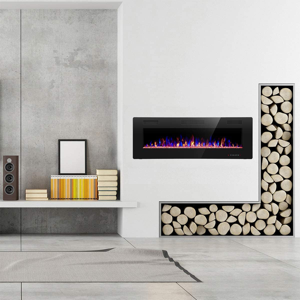 Smart Electric Fireplace with Realistic Flame