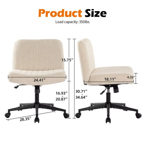 Linen Armless Swivel Rocking Chair