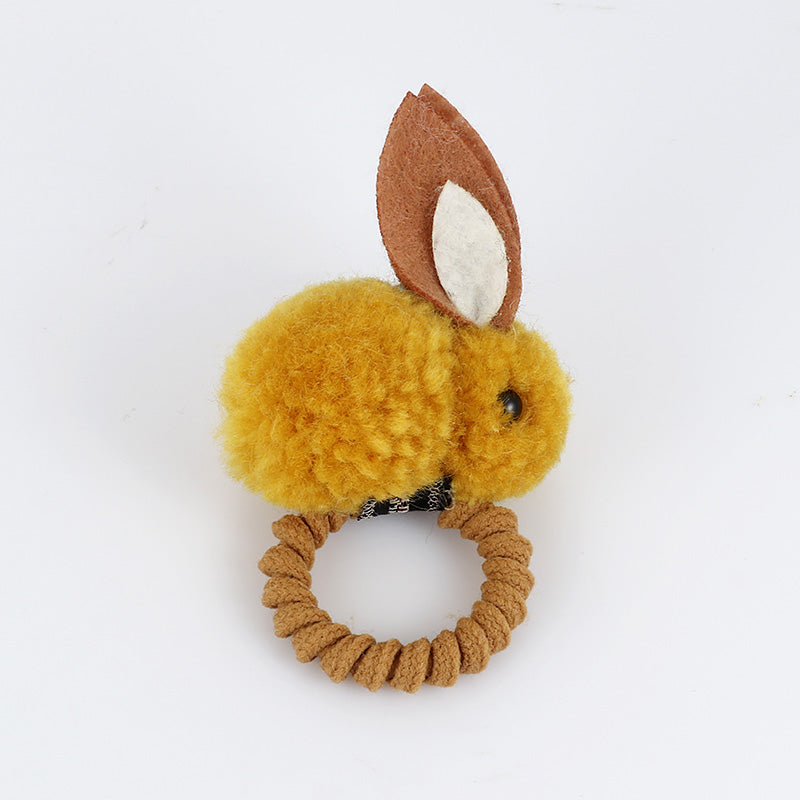 Cute Rabbit Hair Tie with Thick Rubber Band Accessory