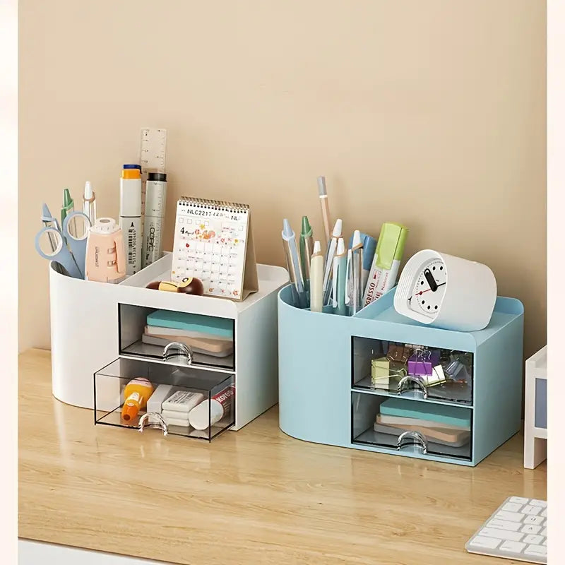 1pc Transparent Drawer Type Desktop Storage Box