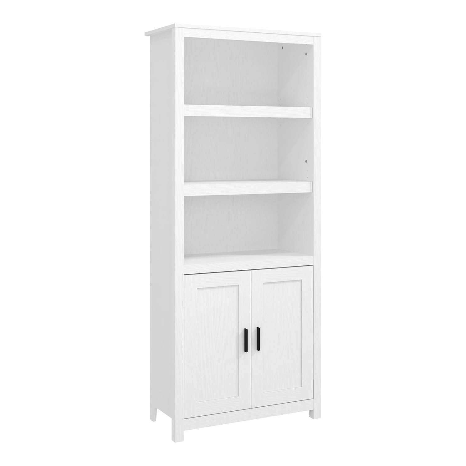 Panana 5-Shelf Bookcase with Doors, White