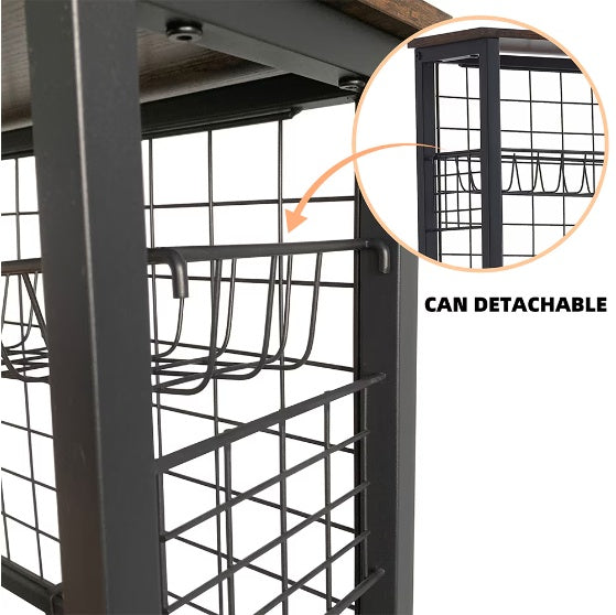 Garage Sports Equipment Storage Rack with Bench