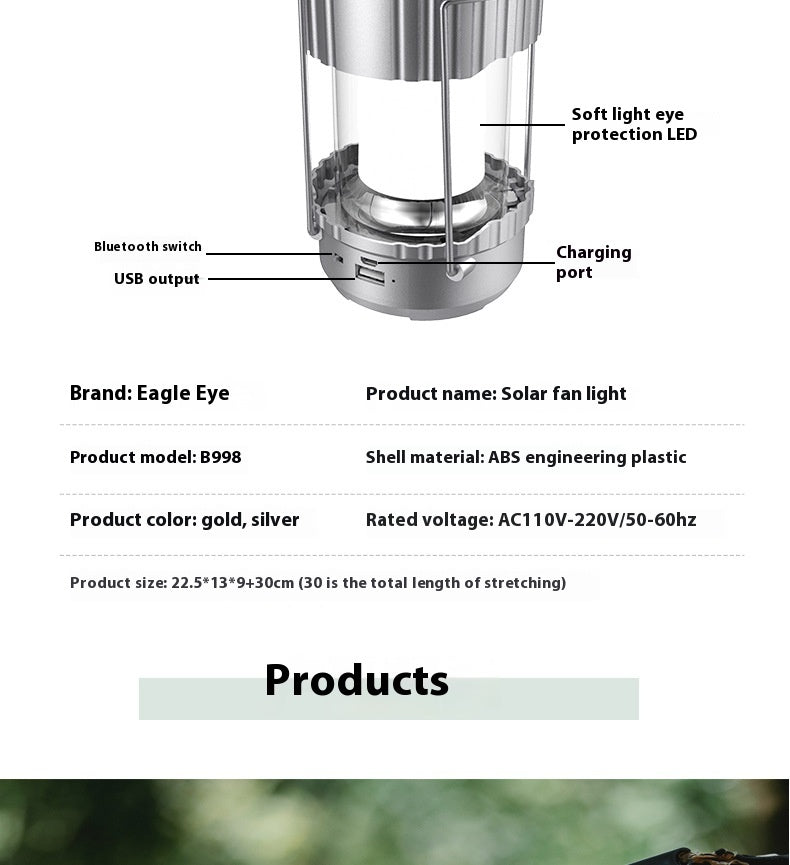 Solar Camping Fan Lamp