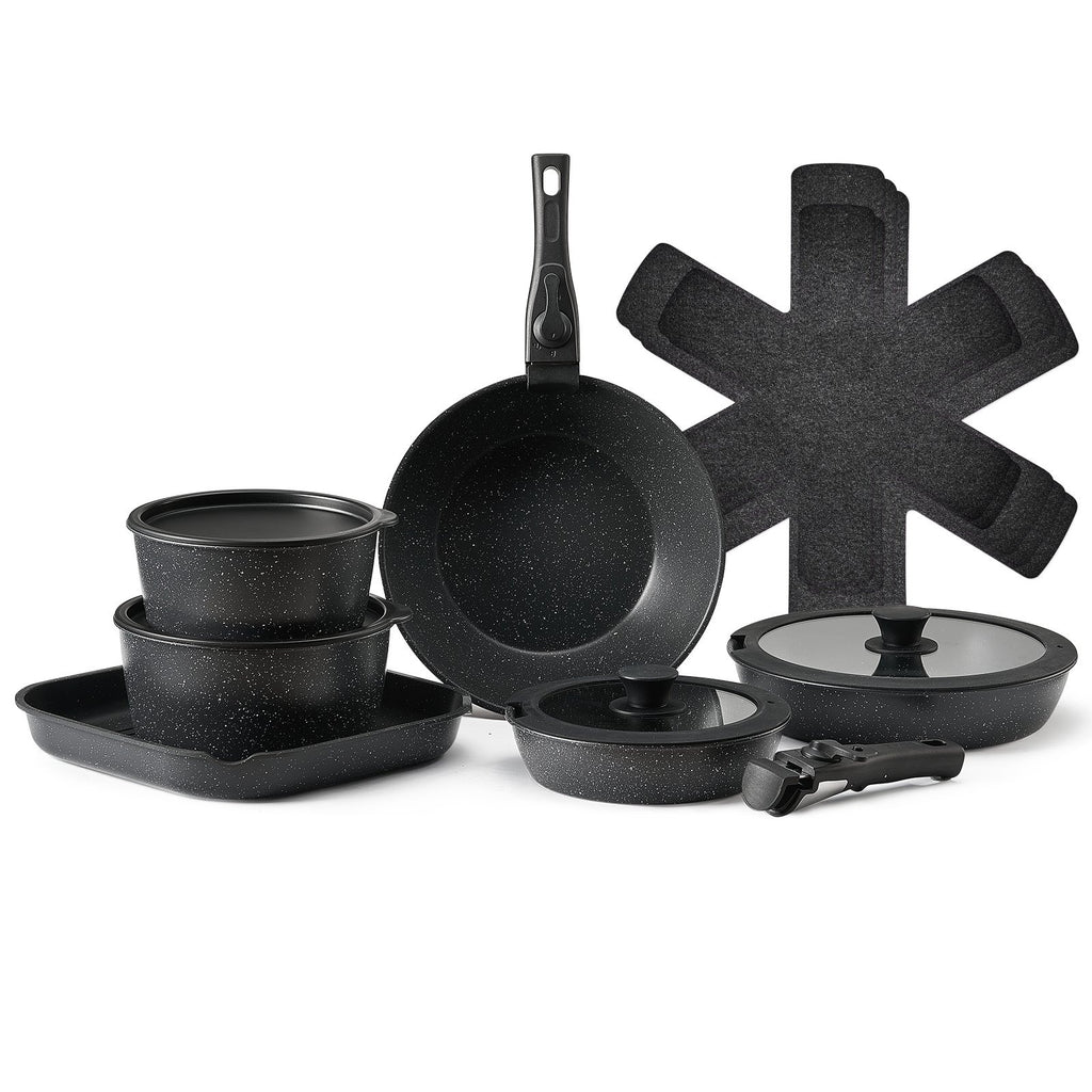 17-Piece Granite Nonstick Cookware Set