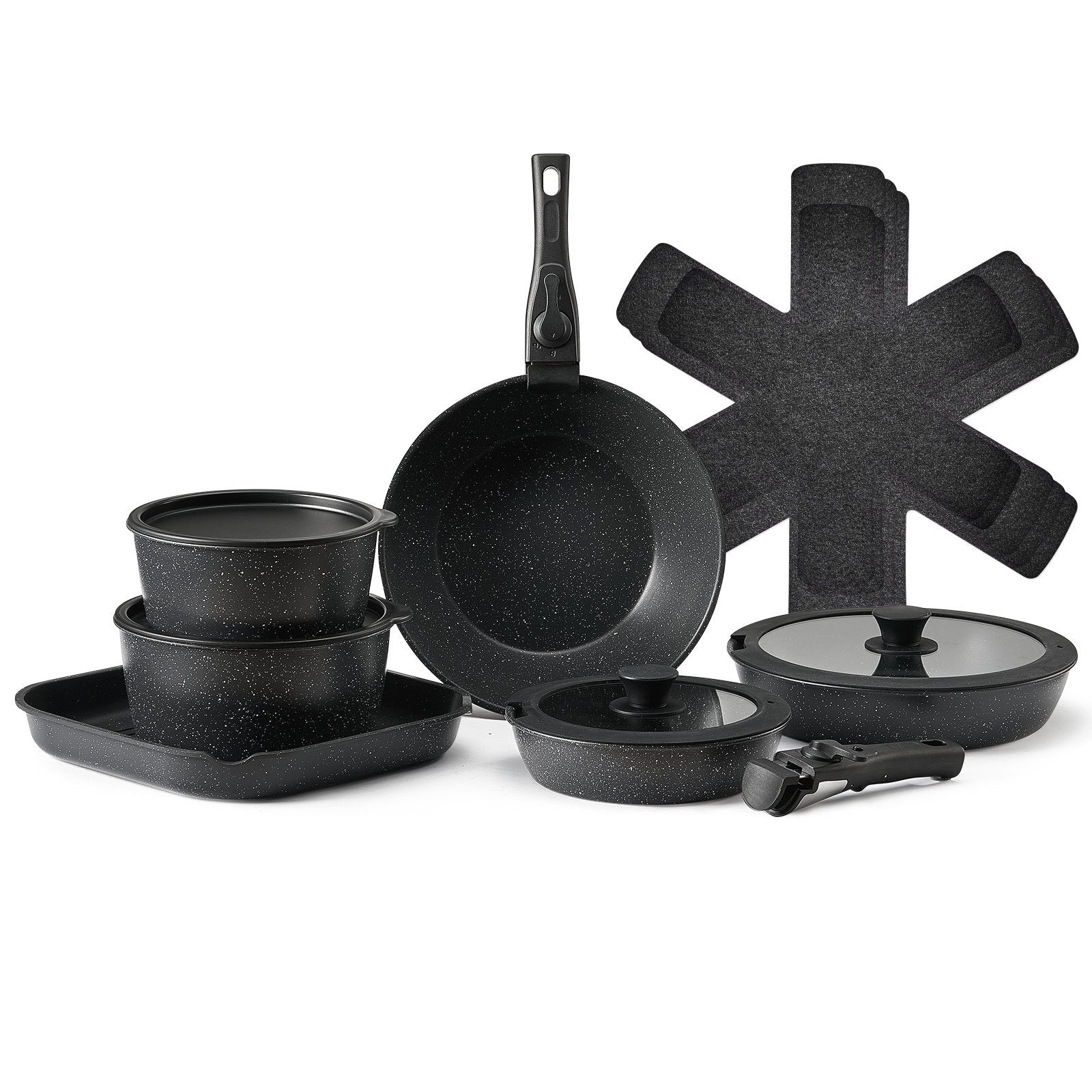 17-Piece Granite Nonstick Cookware Set