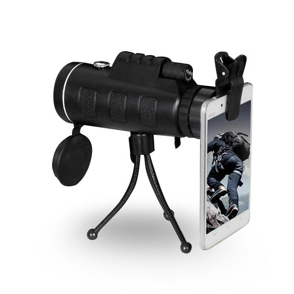 Zoomable 60X Monocle Binocular with Smartphone Attachment