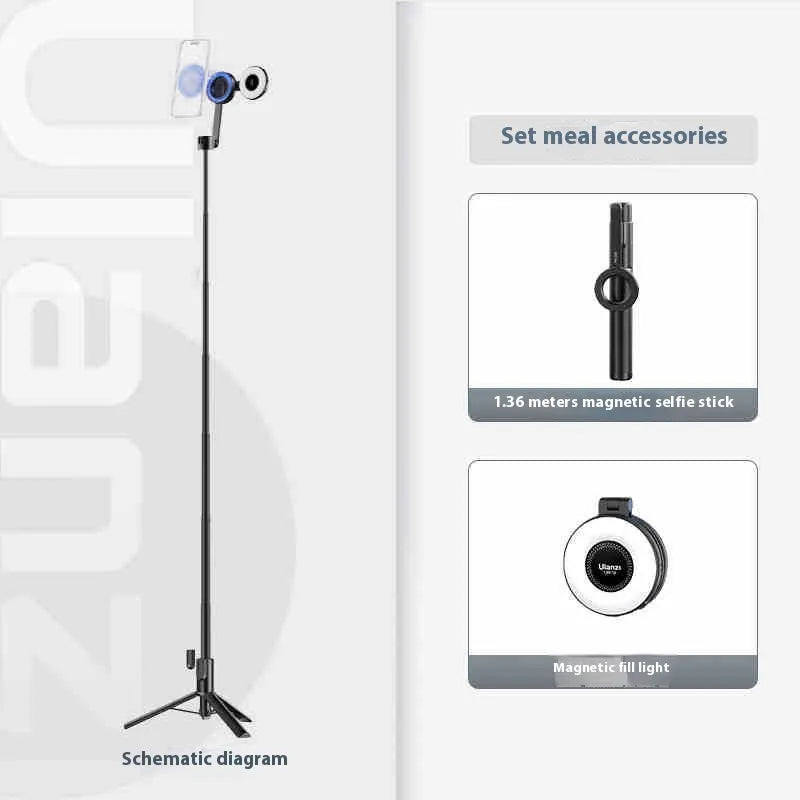Selfie Stick Bluetooth with Magnetic Mobile Phone Mount