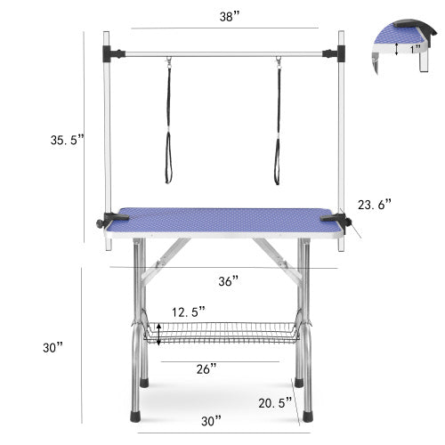 36-Inch Folding Pet Grooming Table