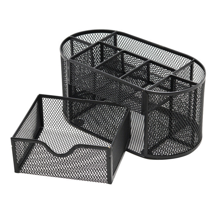 Iron Desk Organizer with Eight Compartments and Drawers