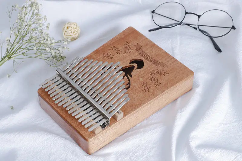17-Key Thumb Piano Acoustic Mahogany Music Instrument