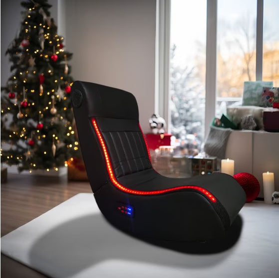 Foldable Gaming Floor Chair with Speakers & LED