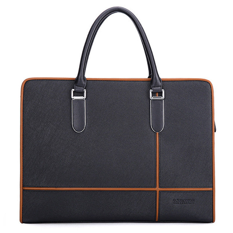 Leather Briefcase Crossbody Bag