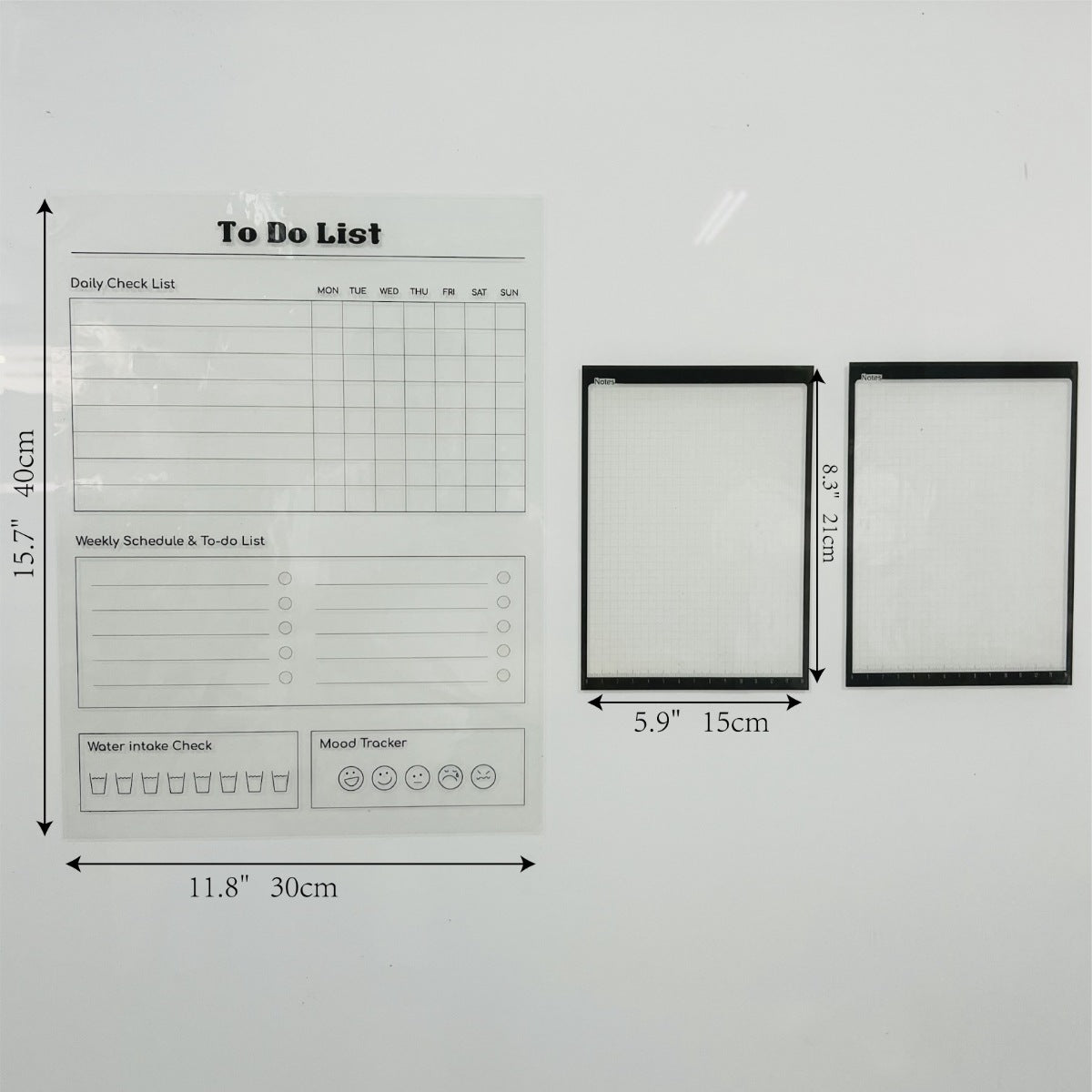 Transparent Erasable Planner Set with Magnetic Tape (3 pcs)