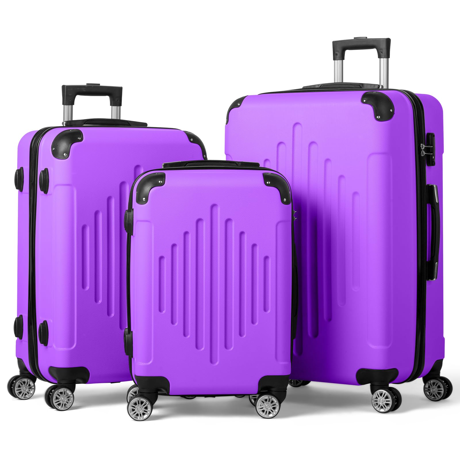 3-Piece ABS Hardside Luggage Set with TSA Lock